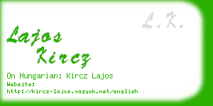 lajos kircz business card